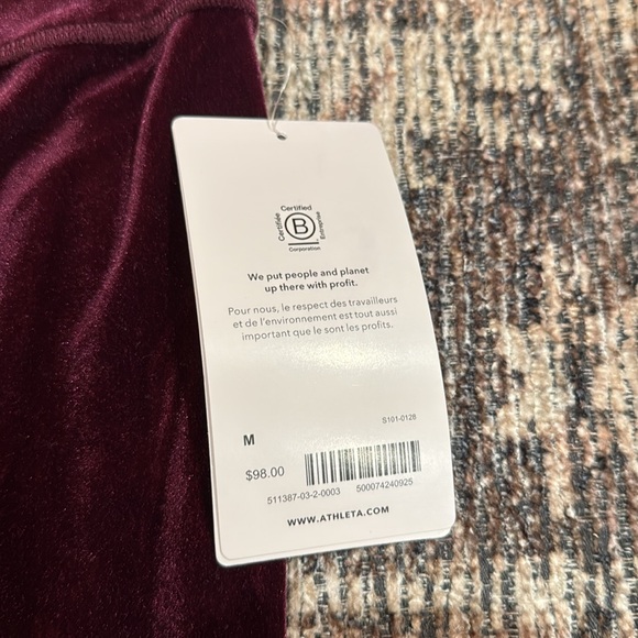 NWT! Athleta Elation Velvet Tight, Century Plum, Size M - Picture 4 of 7